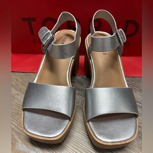 Torrid Curved Platform Heel Sandal Silver- Wide Width